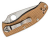 Spyderco Lightweight Tenacious Folding Knife Partial Serrated Blade Tan Handle
