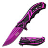 MTech Spring-Assisted Folding Knife Mtech Black and Purple Blade Tactical Utility EDC