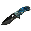 Master USA Spring Assisted Folding Knife with Embossed Blue Dragon Design