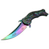 Dark Side Blade Rainbow Ti Coated Dragon Assisted Folder Knife
