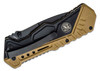Smith & Wesson SWSA11 Assisted Folding Knife Black Plain Blade, Brown/Black Rubberized Aluminum Handles