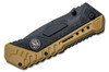 Smith & Wesson SWSA11 Assisted Folding Knife Black Plain Blade, Brown/Black Rubberized Aluminum Handles