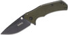 Kershaw Knockout Assisted Flipper Knife Black Plain Blade, Olive Drab Aluminum Handles