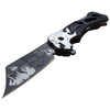 Dark Side Blades Silver Black Skull Spring Assisted Knife