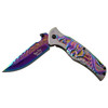 Dark Side Blades Neo-chrome Snake Skull Rainbow Assisted Open Knife