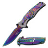 Dark Side Blades Neo-chrome Snake Skull Rainbow Assisted Open Knife