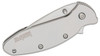 Kershaw Ken Onion Scallion Assisted Flipper Knife Bead Blast Plain Blade, Stainless Steel Handles