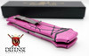 Piranha Bodyguard Automatic Knife Hot Pink Stonewashed Blade