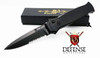 Piranha Bodyguard Automatic Knife Black Tactical Serrated Blade