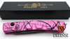 Piranha Virus Automatic Knife Pink Tactical Plain Blade