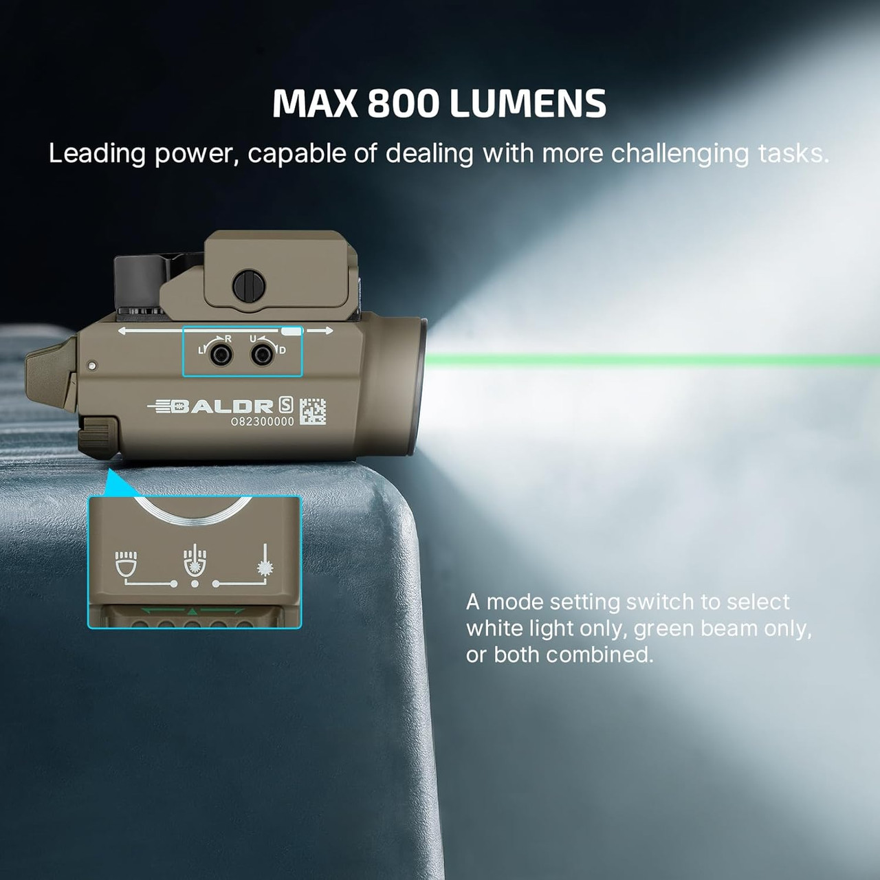 Olight Baldr S 800 Lumens Compact Rail Mount Weaponlight with