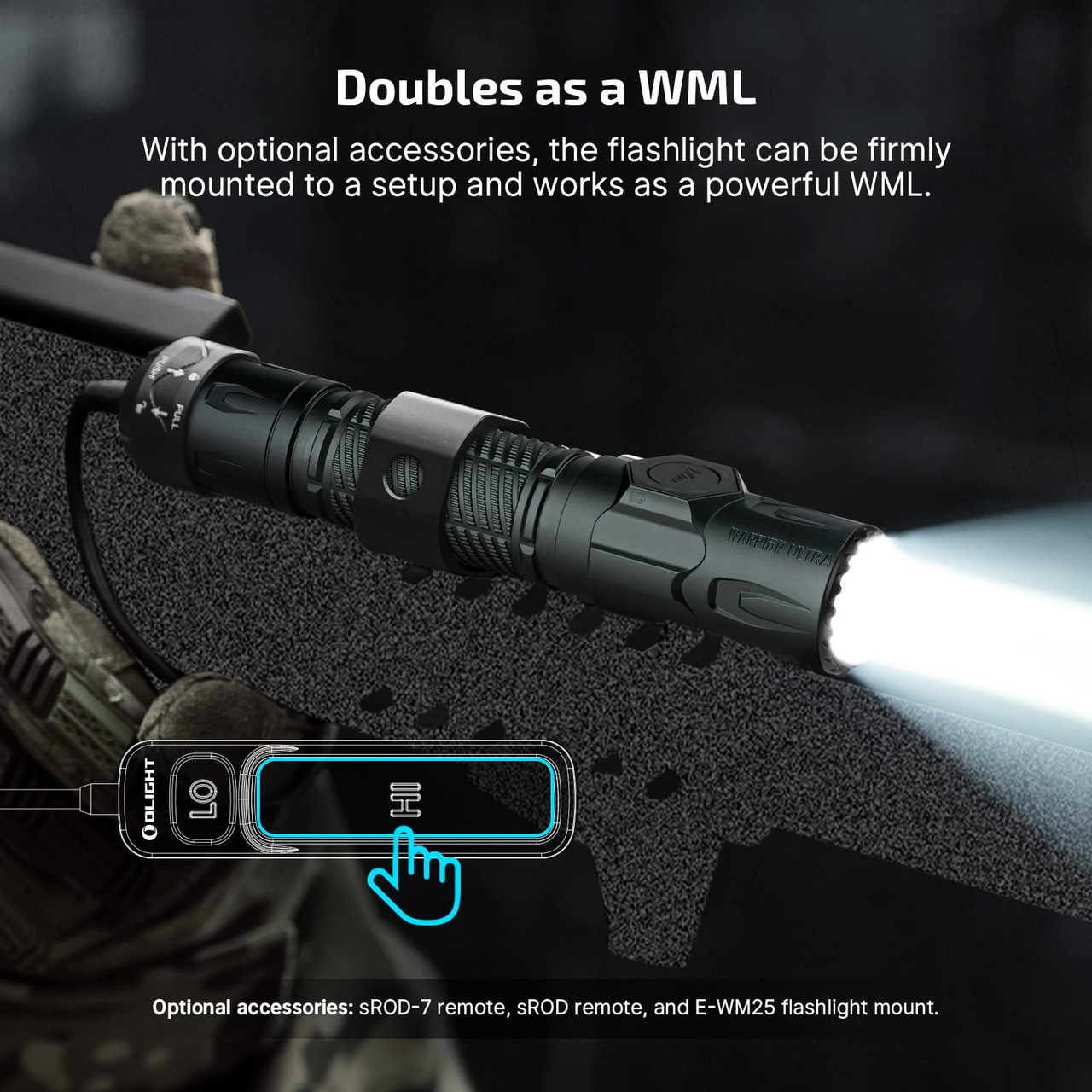 Olight Warrior Ultra Stealth Grey 2500 Lumens Tactical Flashlight