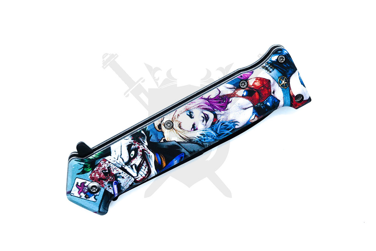 Joker & Harley Slimline Spring Assisted Folding Knife – Comic