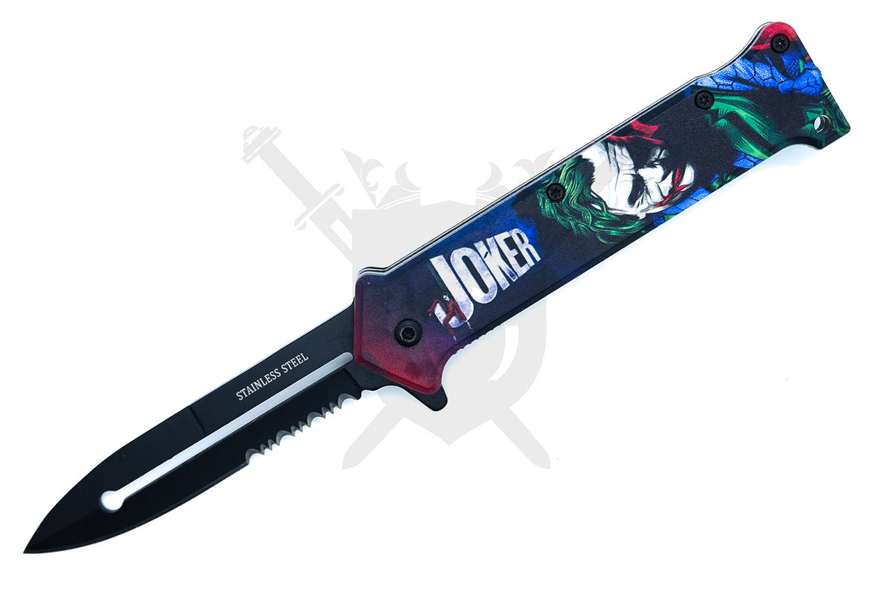Joker Chaos Slimline Spring Assisted Folding Knife – Half Serrated