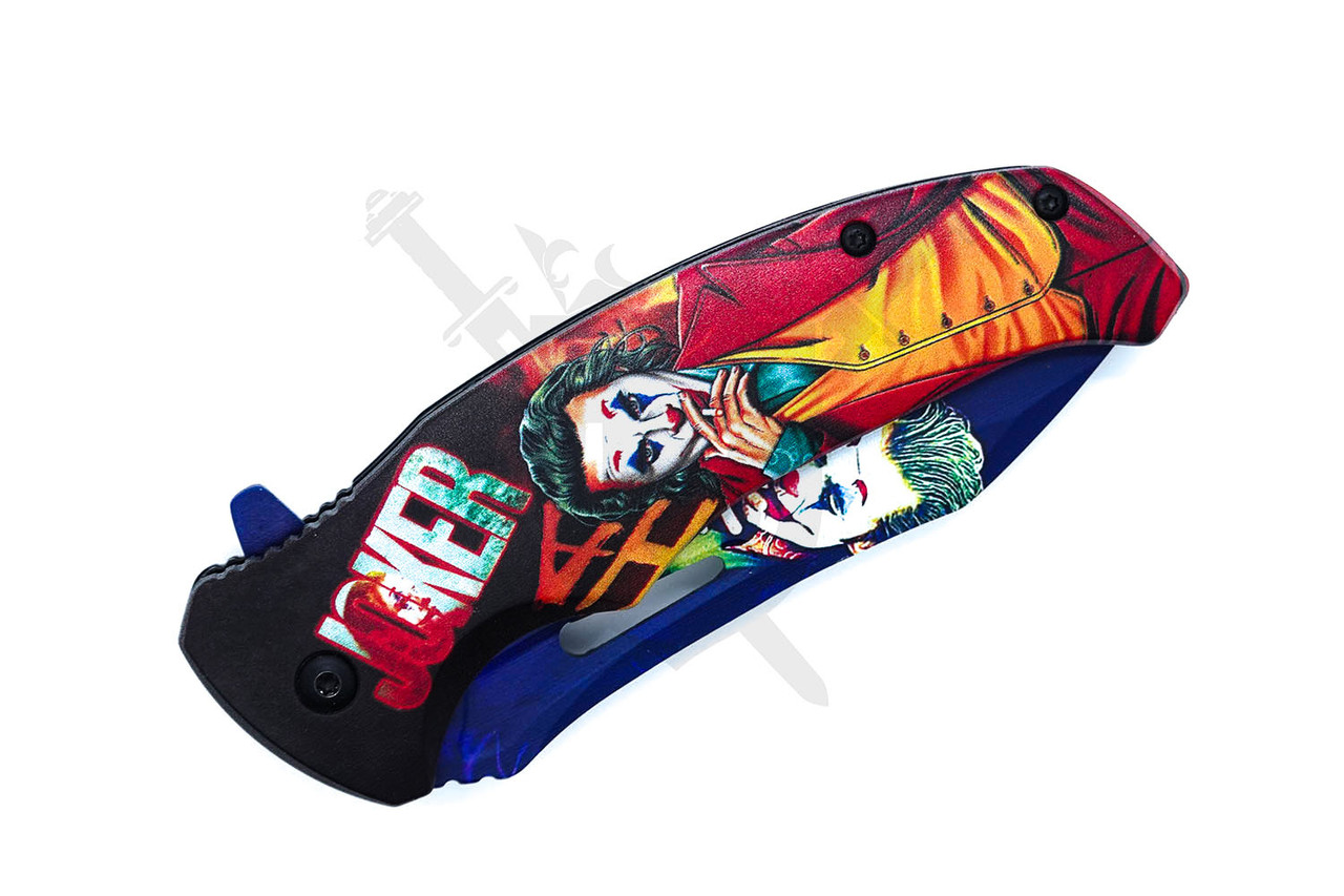 Joker “Ha Ha” Spring Assisted Folding Knife – Comic Style Drop