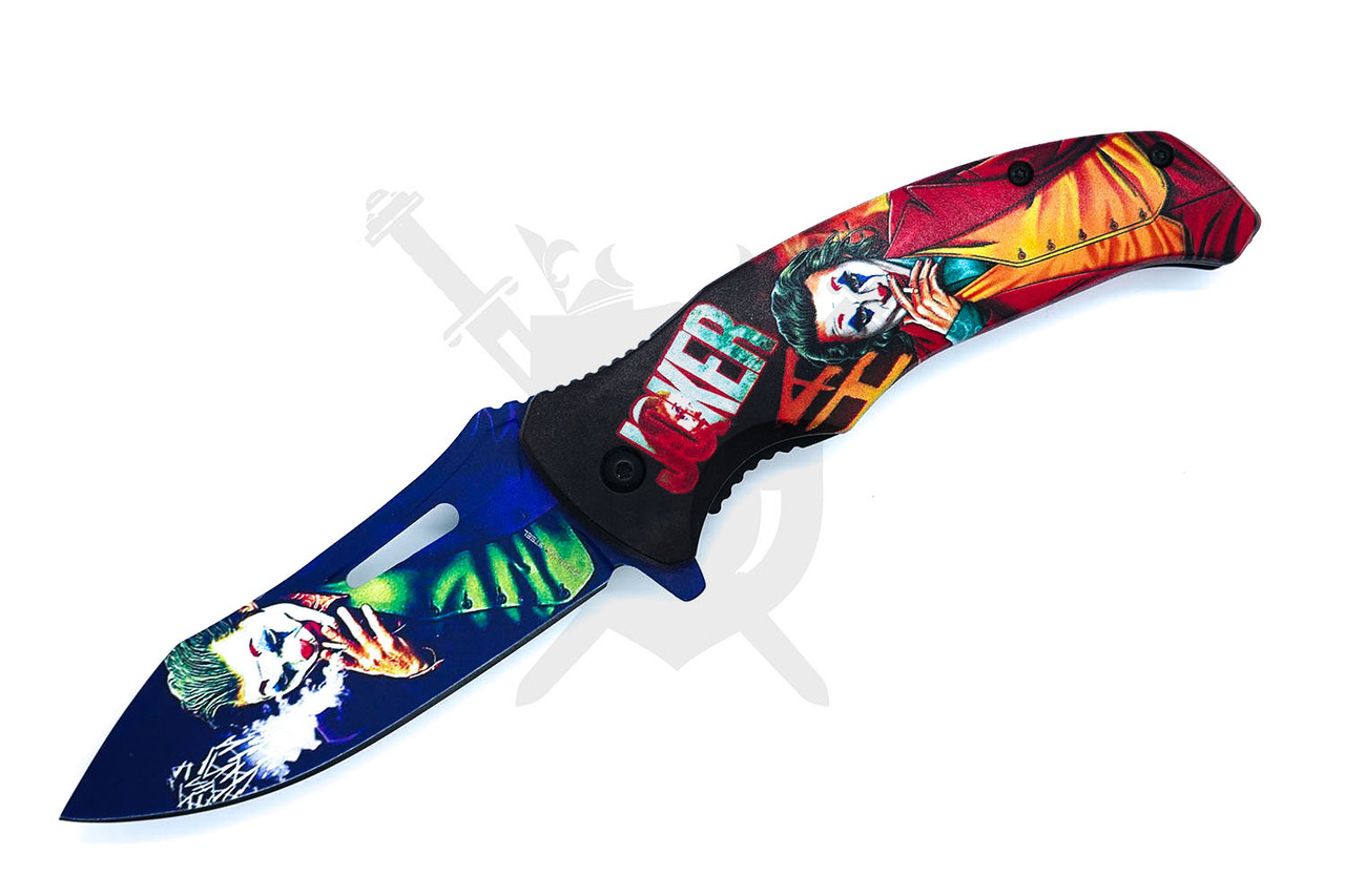 Joker “Ha Ha” Spring Assisted Folding Knife – Comic Style Drop