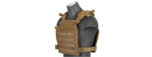 Nylon Lightweight Tactical Vest 10"x12" Plate Carrier Khaki