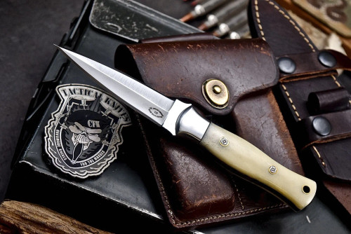 CFK Handmade D2 Custom CAMEL BONE Small Toothpick STILETTO Dagger Shiv Knife Scout Carry