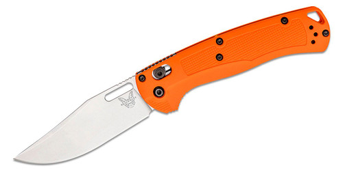 Benchmade Hunt Taggedout AXIS Folding Knife CPM-154 Stonewashed Clip Point Blade Orange Grivory Handles
