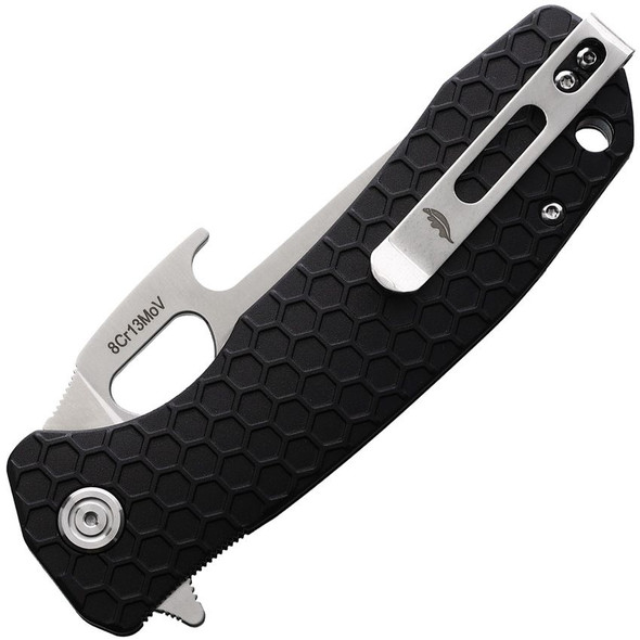 HB1051 Honey Badger Drop Point Opener Large Black 8Cr13MoV Knife