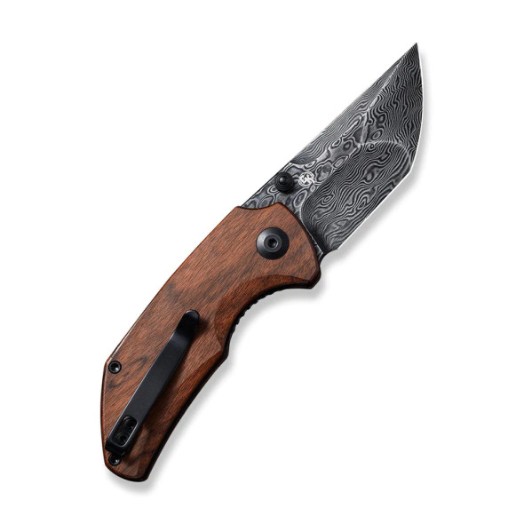 CIVIVI Thug 2 Thumb Stud Knife Wood Handle (2.69" Damascus Blade)