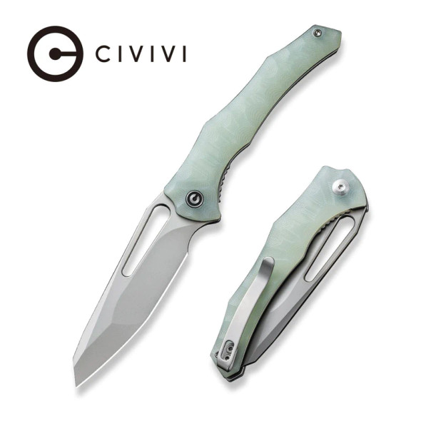 CIVIVI Spiny Dogfish Manual Thumb Knife Natural G10 Handle (3.47" Stonewashed 14C28N Blade)