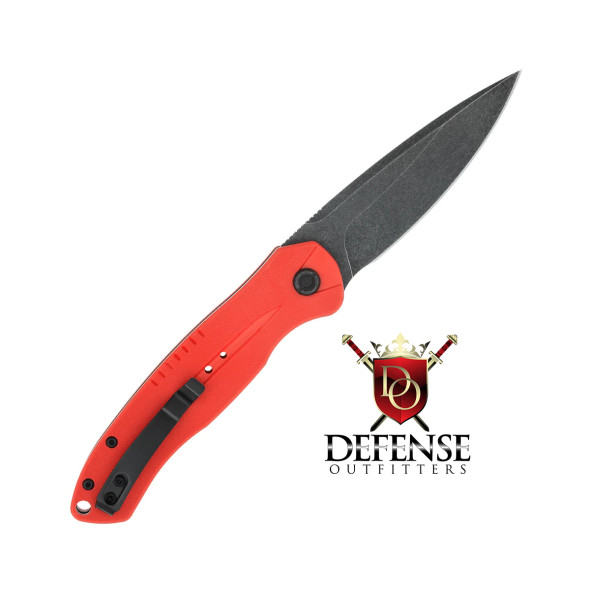 CobraTec OD Red Handle Diablo Side Opener Automatic Black Stonewash