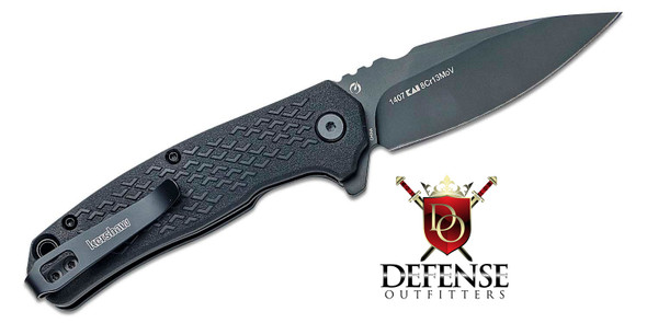 Kershaw 1407 Conduit Assisted Flipper Knife Black Oxide Spear Point Blade