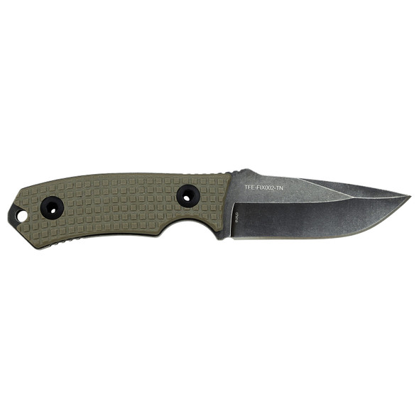 Tac-Force Tan Frag Fixed Side Carry 8CR13 Stonewashed Finish Blade