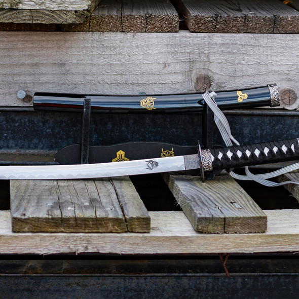 Blades USA Black Samurai Bills Sword Mini Letter Opener with Display Stand