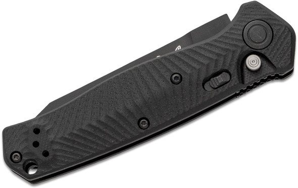 Benchmade Mediator Automatic S90V Black Cerakote Plain Blade, Milled Black G10 Handles