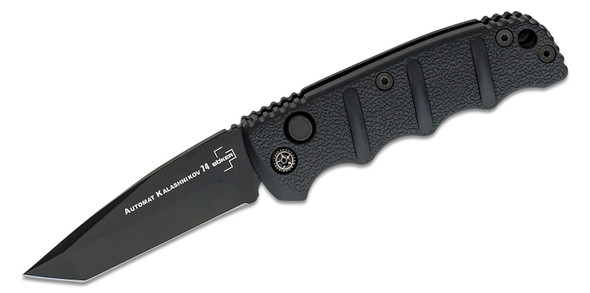 Boker Plus Automat Kalashnikov Mini Folding Knife 2.5" D2 Black Tanto Blade, Black Aluminum Handles