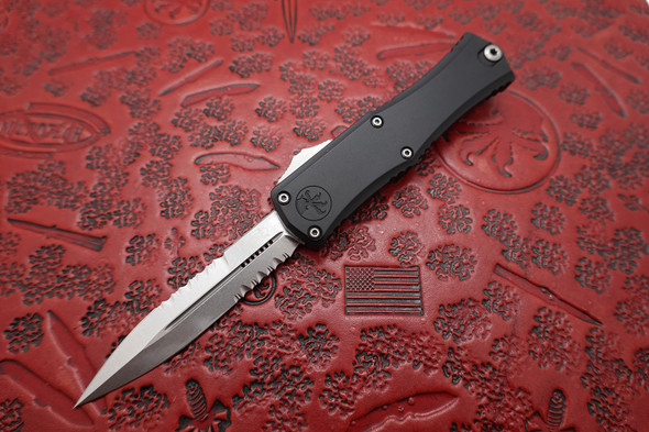 Microtech Automatic OTF Hera Mini II Bayonet Stonewash Partial Serrated Blade