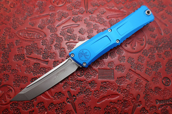 Microtech Combat Troodon Tanto Edge Gen III Blue Stonewash Standard Automatic OTF Knife