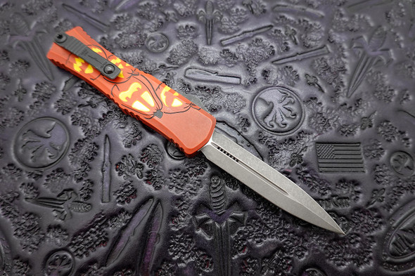 Microtech Signature Series Hera II Mini OTF Auto - Halloween Jack-o'-Lantern Edition