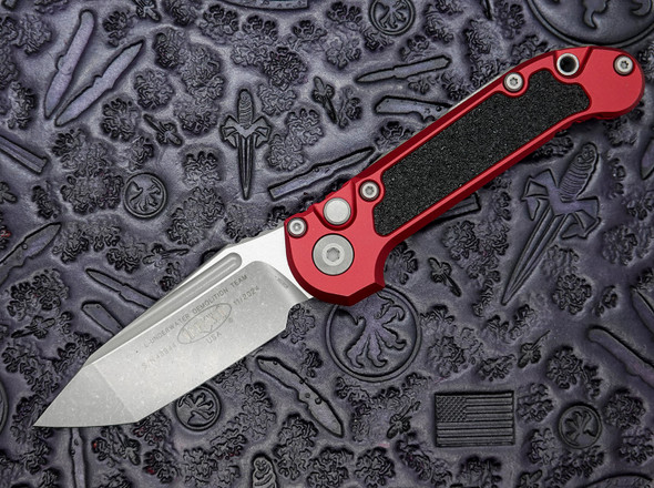 Microtech LUDT Gen III Automatic Folding Knife – Merlot Handle, Apocalyptic Tanto Edge Standard Blade