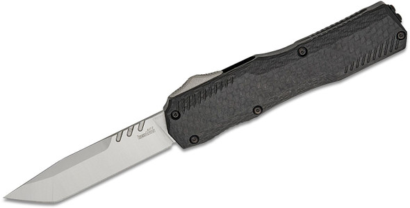 Kershaw Matt Diskin Livewire OTF Automatic Satin Tanto Blade, Carbon Fiber and Black Aluminum Handles, Reversible Clip