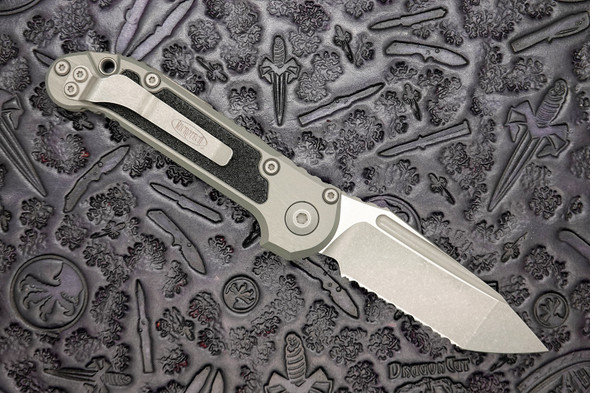 Microtech LUDT Gen III – Natural Clear Handle, Apocalyptic Full Serrated Tanto Blade