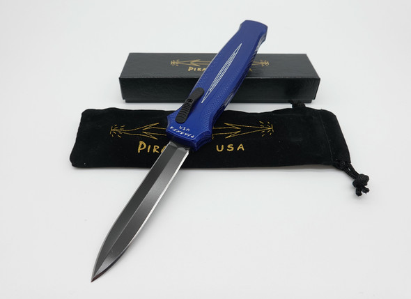 Piranha Rated-X D/A Dagger OTF Automatic Knife Blue Tactical