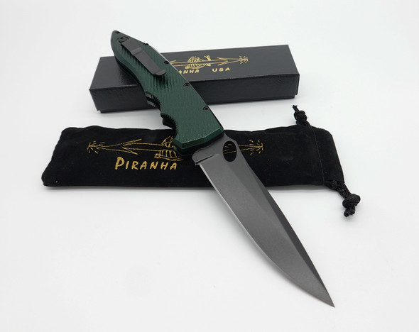Piranha Predator Green Tactical Automatic Knife