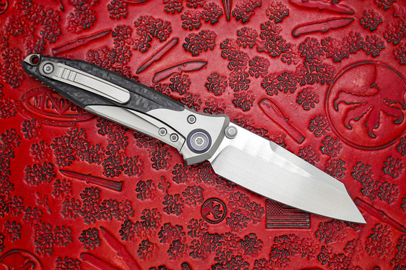 Microtech Socom Bravo Mini Warcom – Titanium + Carbon Fiber | Compact Wharncliffe Precision