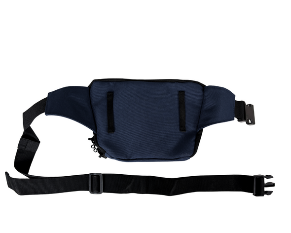 Image 2: Rear view of the Urban Phantom fanny pack highlighting belt loops and waist adjustment buckle.