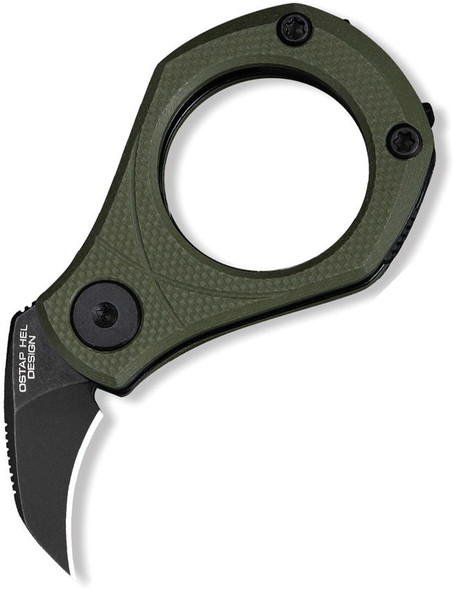 Side profile of CIVIVI Pyrus highlighting finger ring design and compact slip joint construction