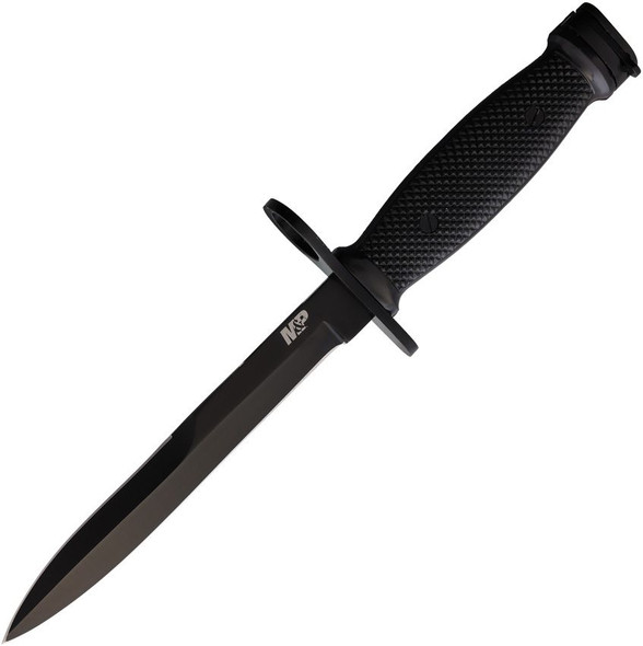 Smith & Wesson M&P M7 Bayonet fixed blade knife with 6.5 inch black stainless steel blade and black ABS handle.