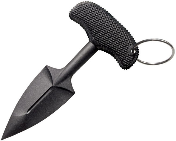 Cold Steel FGX Push Blade II push dagger with black non-metallic blade and textured Kray-Ex handle with key ring attachment.