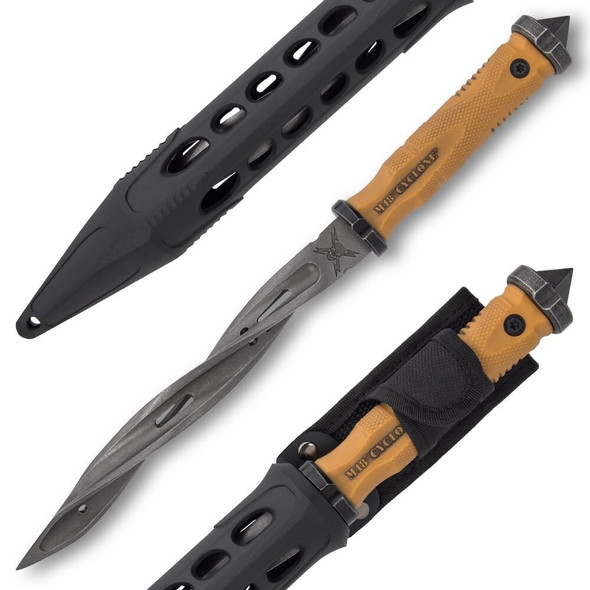 M48 Cyclone knife with TPR sheath showing full setup and carry configuration