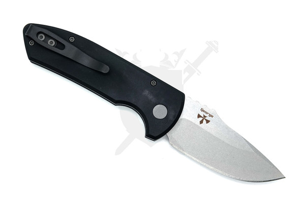 Pro-Tech SBR Rockeye automatic knife reverse side showing deep carry clip black handle