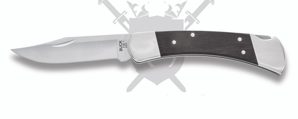 Buck 110 Slim Heritage Elite folding knife open showing MagnaCut clip point blade and ebony wood handle