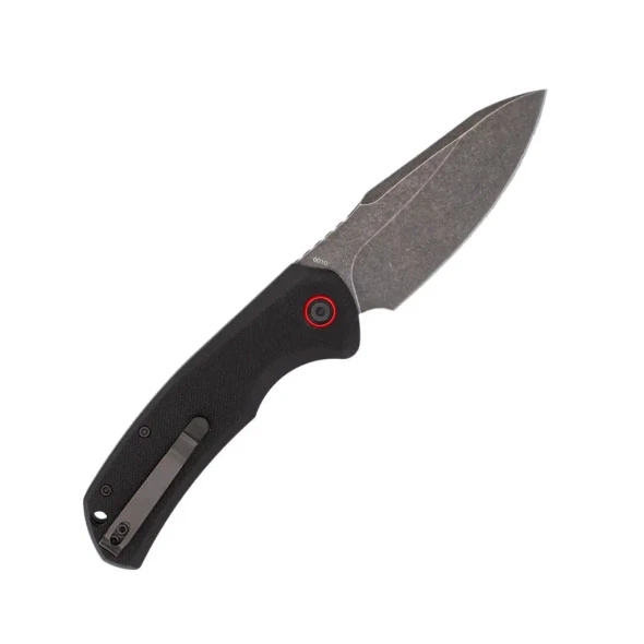 CobraTec Vanguard automatic folder reverse side showing pocket clip and stonewashed blade