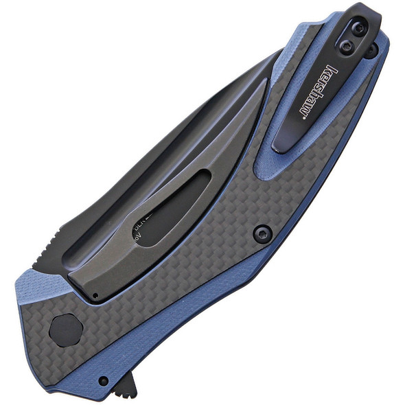 Kershaw 7008CFBLK Natrix XL Flipper Knife Blue/Gray G10 Handles with Carbon Fiber Onlays